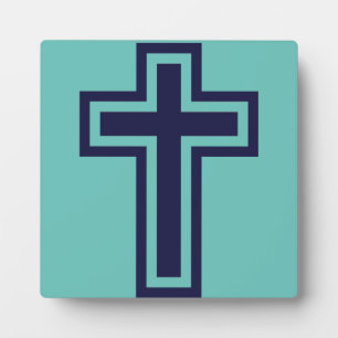Placa Expositora Cruz cristiana azul diferentes variantes