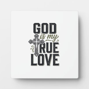 Placa Expositora Cruz Cristiana Dios Es Mi Verdadero Amor Vector