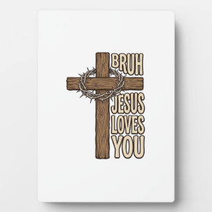 Placa Expositora Cruz de Jesús Te Ama Bruh Vintage Cristiano Vector