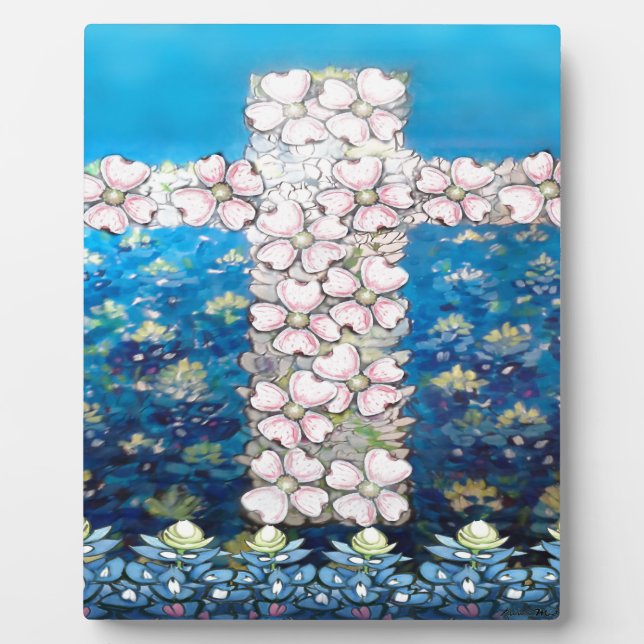 Placa Expositora Cruz floral (Frente)