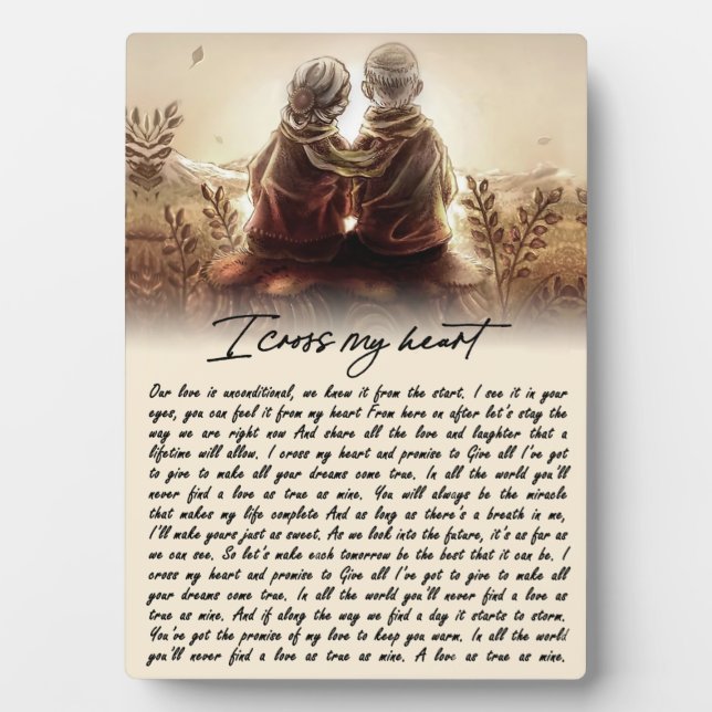 Placa Expositora Cruzo mi regalo de Aniversario de la Pareja del Co (Frente)