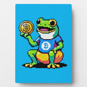 Placa Expositora Crypto Frog - Divertida moneda digital de arte de
