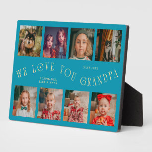 Placa Expositora Cuadrícula de 8 Fotos Moderna Amor Abuelo Azul Acu