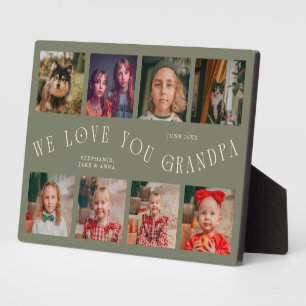 Placa Expositora Cuadrícula de 8 Fotos Moderna Amor Abuelo Verde Sa