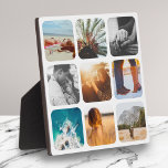 Placa Expositora Cuadrícula de plantilla de 9 fotografías redondead<br><div class="desc">Cuadrícula fotográfica personalizada con marco redondeado</div>