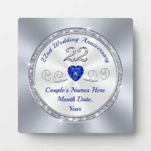 Placa Expositora ¿Cuál es el regalo del 22 aniversario del Boda?