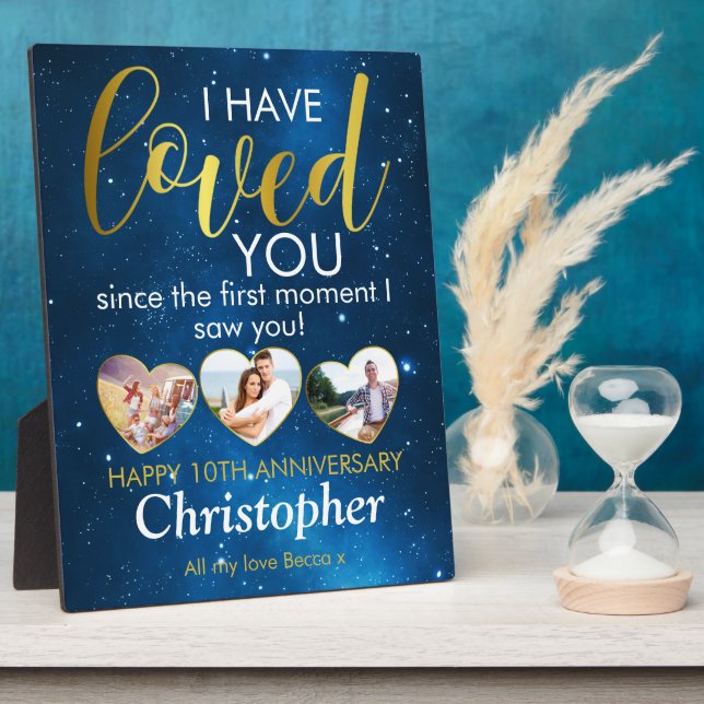 Placa Expositora Cualquier Aniversario Corazón Amado Fotografía Col (Lado)