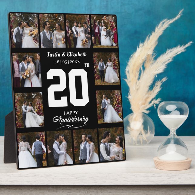 Placa Expositora Cualquier Feliz Aniversario 12 Colage de Fotos (Lado)