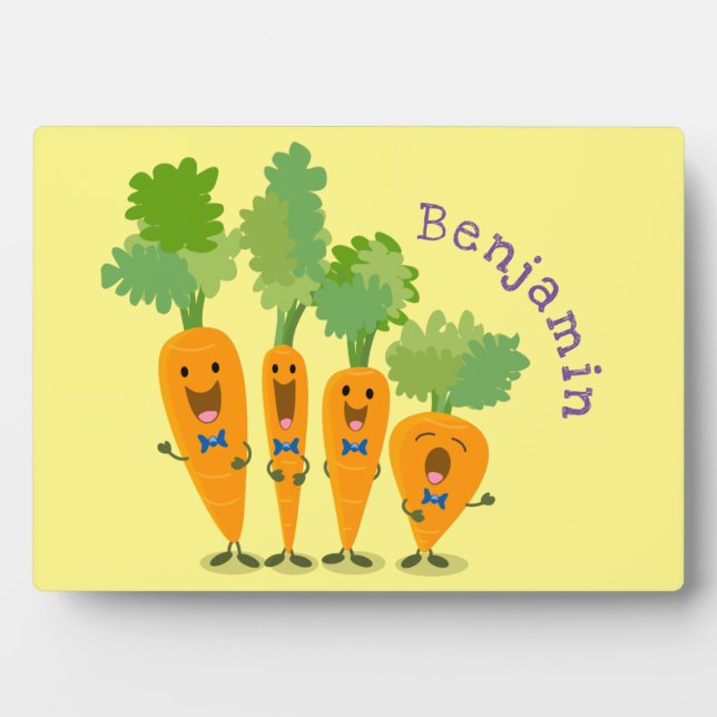 Placa Expositora Cuarteto de zanahoria cantante lindo ilustracion p (Frente)