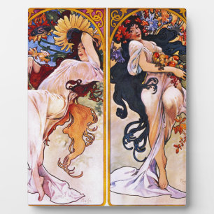 Placa Expositora Cuatro Estaciones por Alfons Mucha Art Deco Nouvea