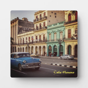 Placa Expositora Cuba La Habana Vintage Classic Car Cityscape