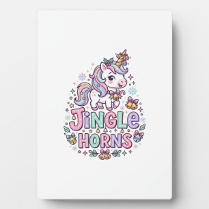 Placa Expositora Cuerno de Cascabel de Unicornio Encantador Gráfico
