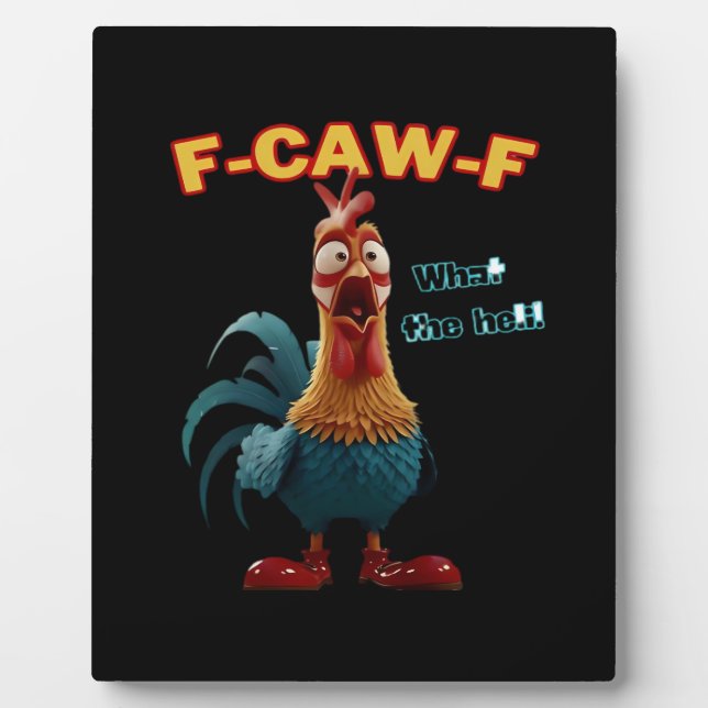 Placa Expositora Cuervo Divertido F-Caw-F Humor Gótico (Frente)