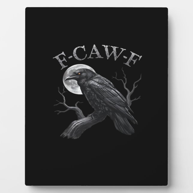 Placa Expositora Cuervo Divertido F-Caw-F Luna (Frente)
