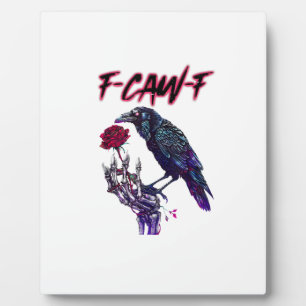 Placa Expositora Cuervo divertido F-Caw-F Temporada espeluznante Ha