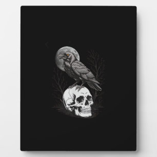 Placa Expositora Cuervo, F-Caw-F Pájaro Divertido Luna Gótico Humor