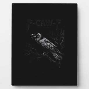 Placa Expositora Cuervo, F-Caw-F Pájaro Retro Clásico