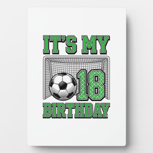 Placa Expositora Cumpleaños 18 Fútbol Vintage (Frente)