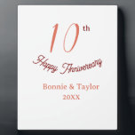 Placa Expositora cumpleaños de bodas 10 melocotón pastel nombre ret<br><div class="desc">Diseño</div>