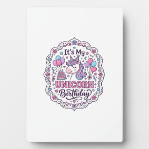Placa Expositora Cumpleaños de Unicornio Reina de la Tierra de Unic