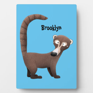 Placa Expositora Curioso ilustracion personalizado de coatimundi