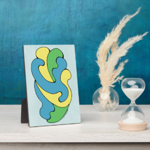 Placa Expositora Curvas de abrazo (amarillo, azul, verde)