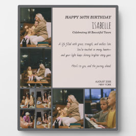Placa Expositora Custom 50th Birthday Photo Collage Plaque