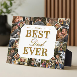 Placa Expositora Custom Best Dad Ever Family Photo Collage Keepsake