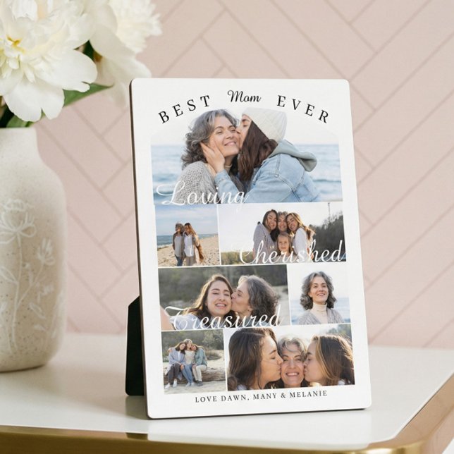 Placa Expositora Custom Best Mom Ever Family Photo Collage Keepsake (Custom Best Mom Ever Family Photo Collage Keepsake Plaque)