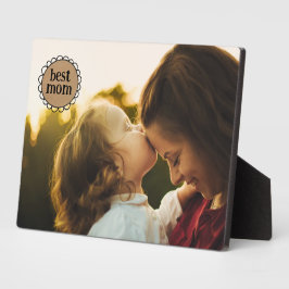 Placa Expositora Custom BEST MOM Scalloped Edge Photo