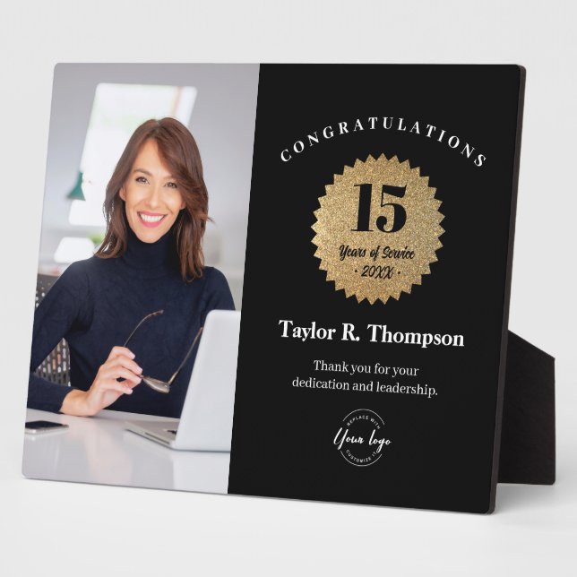 Placa Expositora Custom Employee Recognition Photo 15 Year service  (Lado)