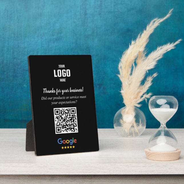 Placa Expositora Custom Google Review QR Code Business Plaque (Lado)