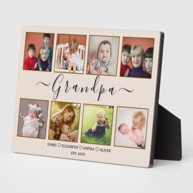 Placa Expositora Custom Grandpa Plaque – Grandparents Day Gift (Lado)