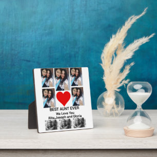 Placa Expositora Custom Modern Best Aunt Ever 8 Photo Collage 