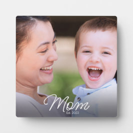 Placa Expositora Custom Mom Established Modern Script Photo