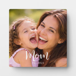 Placa Expositora Custom Mom Established Modern Script Photo