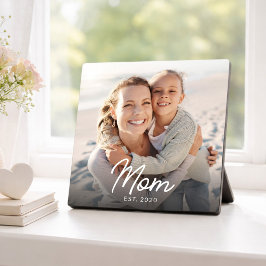 Placa Expositora Custom Mom Established Modern Script Photo 