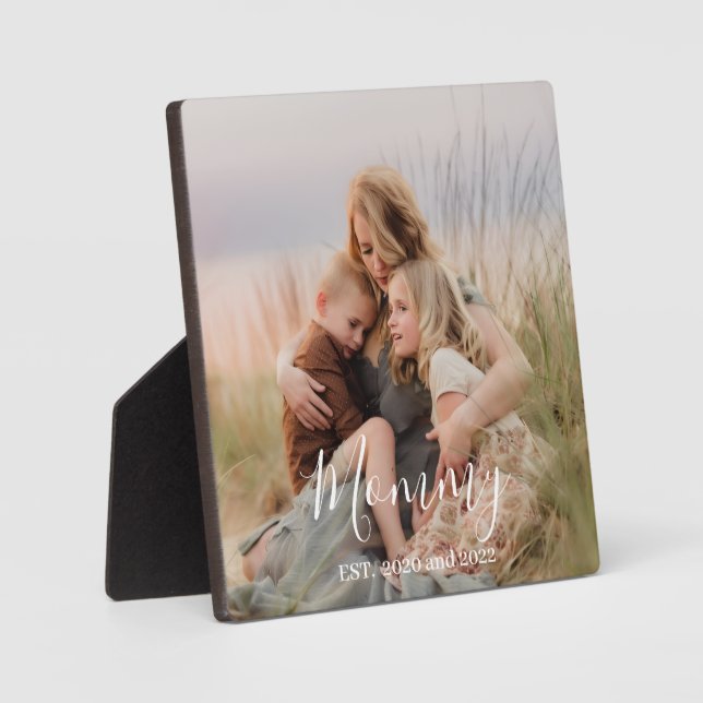 Placa Expositora Custom Mom Established Modern Script Photo  (Anverso)