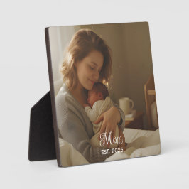 Placa Expositora Custom Mom Established Modern Script Photo