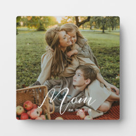 Placa Expositora Custom Mom Established Modern Script Photo Plaque