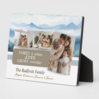 Placa Expositora Custom Names Family Photo Collage