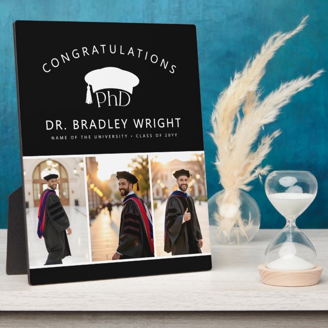 Placa Expositora Custom PhD Doctoral Grad Hat Doctoral Graduation (Lado)