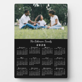 Placa Expositora Custom Photo and Name 2026 Calendar Black Desktop