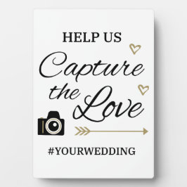 Placa Expositora Custom Wedding Hashtag Sign with Easel – Tabletop 