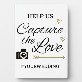 Placa Expositora Custom Wedding Hashtag Sign with Easel – Tabletop 