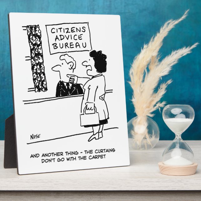 Placa Expositora Customer at Citizens Advice Bureau Gives Advice (Lado)