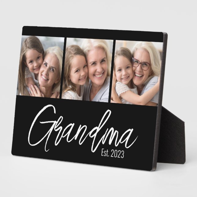 Placa Expositora Customizable Grandma Established Year 3 Picture (Lado)