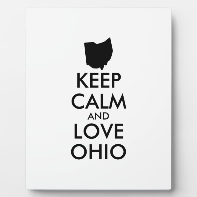 Placa Expositora Customizable KEEP CALM and LOVE OHIO (Frente)