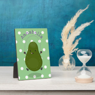 Placa Expositora Cute aguacate salto cuerda personalizado ilustraci