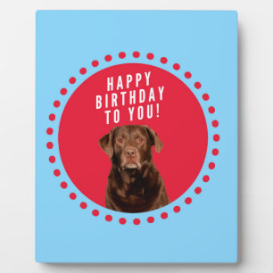 Placa Expositora Cute Brown Labrador Recuperador Perro Feliz Cumple
